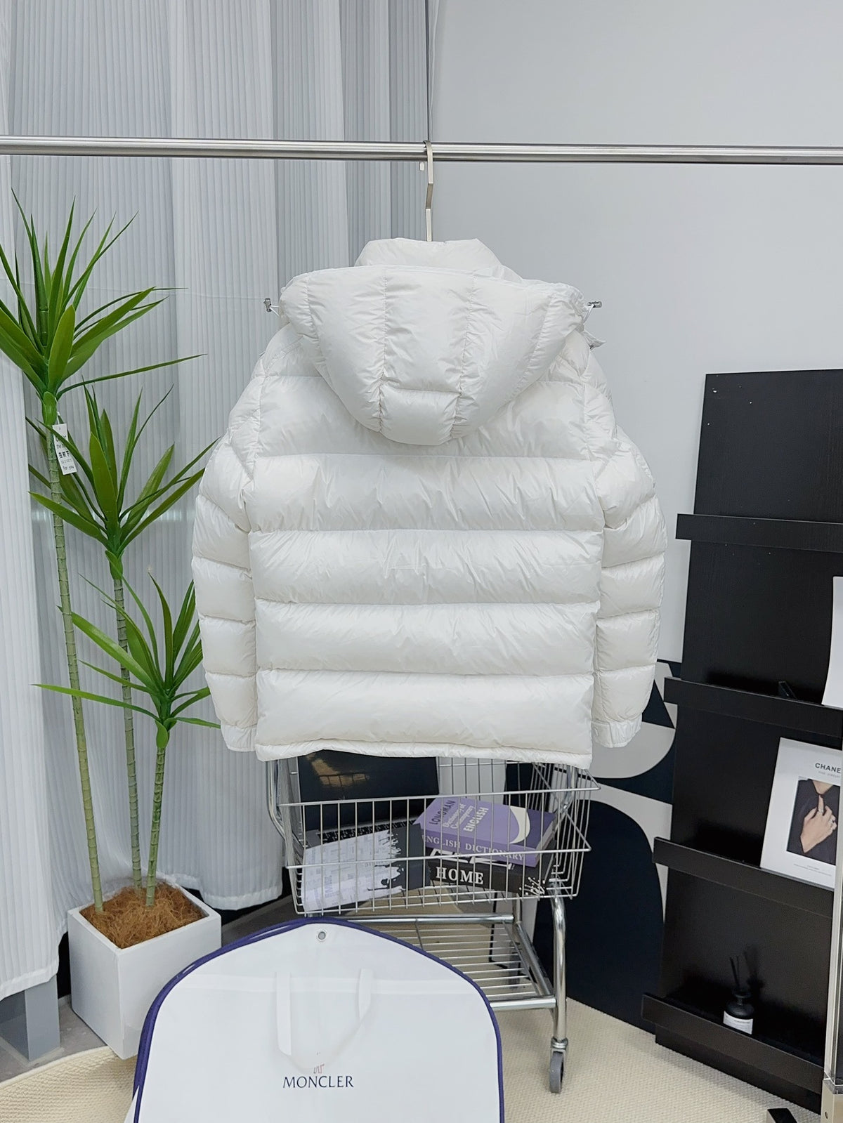 Moncler Maya White Hooded Puffer Jacket