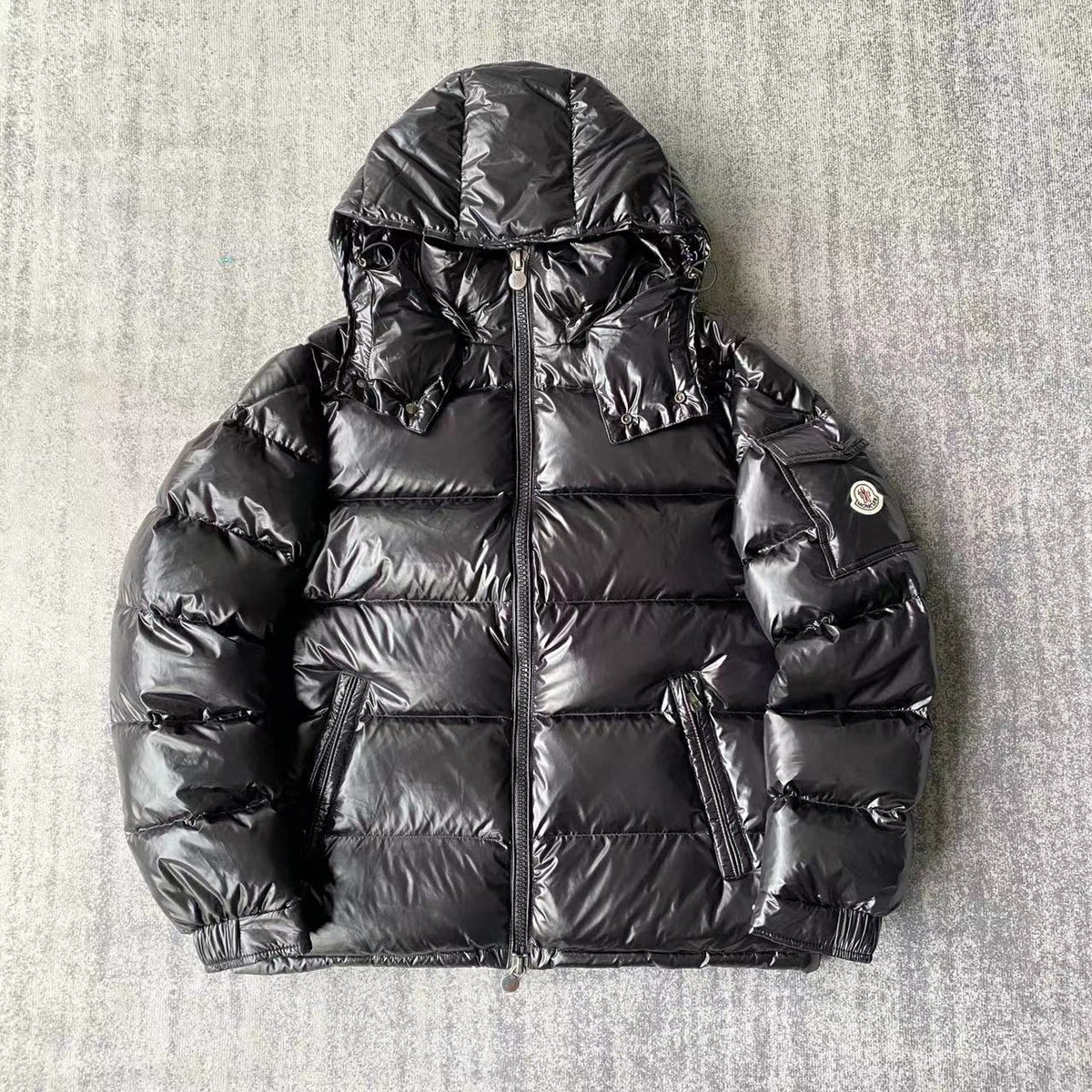 Moncler Maya Black Hooded Down Puffer Jacket