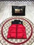 The North Face Red & Black Unisex Stand-Collar Puffer Vest