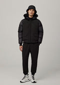Canada Goose Black Hooded Jacket with Quilted Sleeves