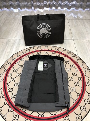 Canada Goose Charcoal Quilted Vest with Stand Collar