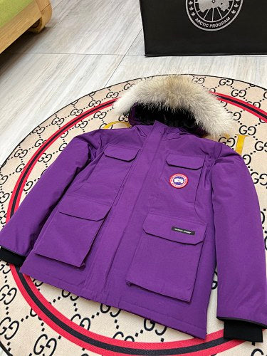 Canada Goose Kids' Purple Hooded Parka with Plush Trim