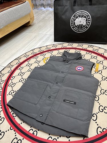 Canada Goose Charcoal Quilted Vest with Stand Collar