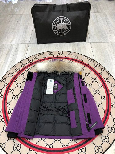 Canada Goose Kids' Purple Hooded Parka with Plush Trim