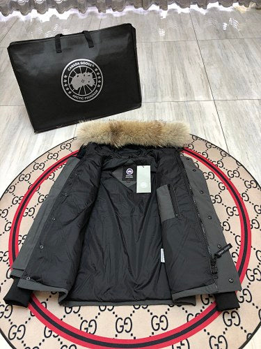 Canada Goose Unisex Charcoal Quilted Hooded Jacket