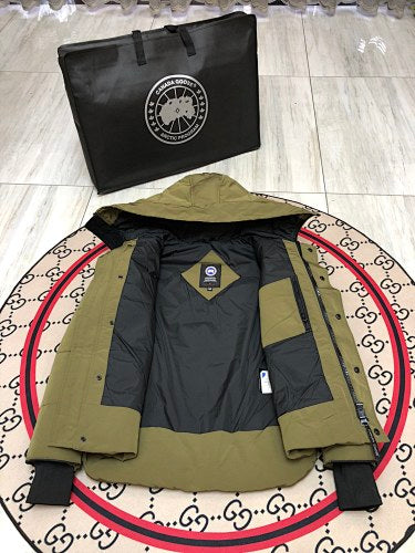 Canada Goose Unisex Olive Green Quilted Hooded Jacket