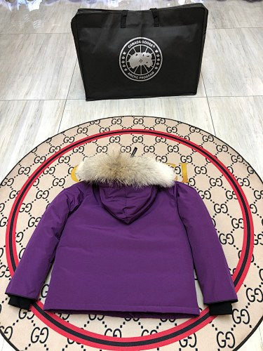 Canada Goose Kids' Purple Hooded Parka with Plush Trim