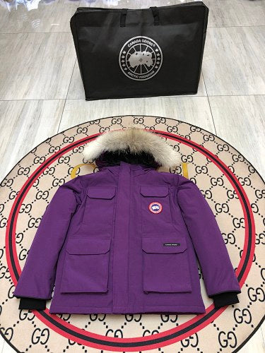 Canada Goose Kids' Purple Hooded Parka with Plush Trim