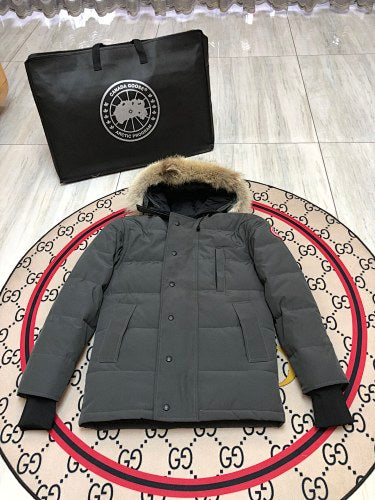 Canada Goose Unisex Charcoal Quilted Hooded Jacket