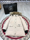 Canada Goose Women's Cream Hooded Parka with Plush Trim