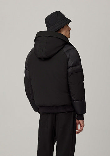 Canada Goose Black Hooded Jacket with Quilted Sleeves