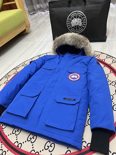 Canada Goose Expedition Unisex Blue Hooded Parka