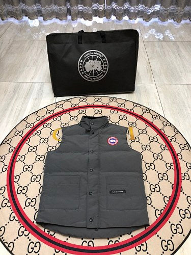 Canada Goose Charcoal Quilted Vest with Stand Collar