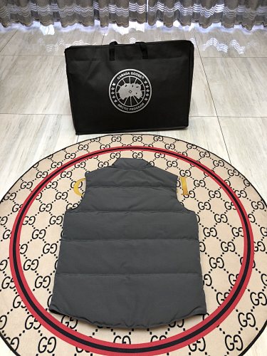 Canada Goose Charcoal Quilted Vest with Stand Collar