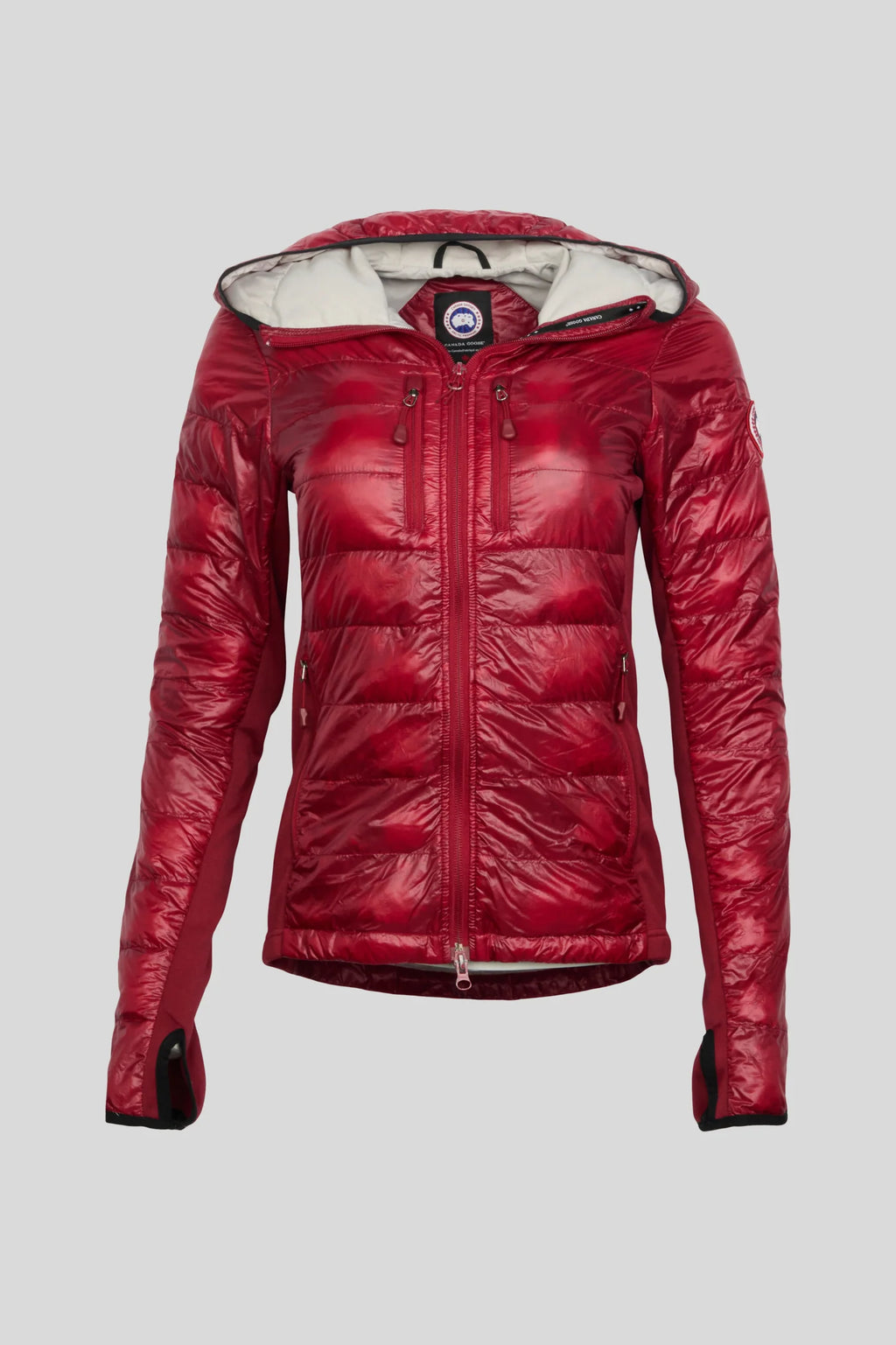 Canada Goose HyBridge Lite Red Hooded Quilted Jacket